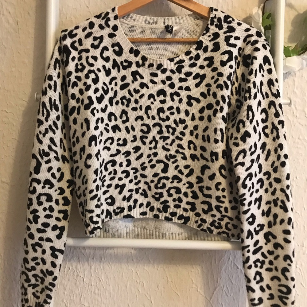 Cropped leopard sweater